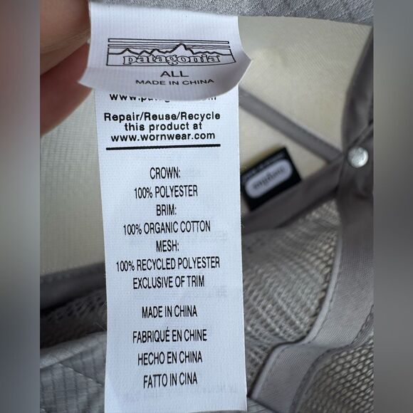 PATAGONIA Fitz Roy Rambler Foam Mesh Trucker Hat Gray White Snapback One Size - Picture 4 of 7